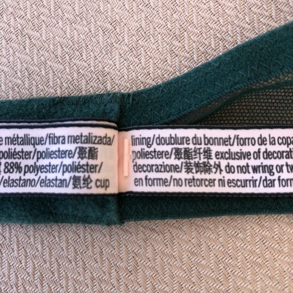 Victoria’s Secret Green With Gold Shimmer Women's Demi Cup Under Wire Bra 36D - Picture 15 of 16